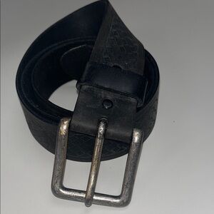 Source Unknown Black Textured Belt w/ brass Buckle